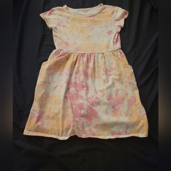 Girl's Tie-Dye Dress - Pink and Orange - Picture 1 of 2